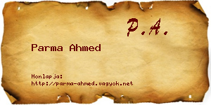 Parma Ahmed névjegykártya